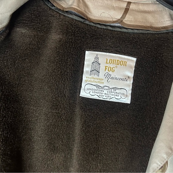 London Fog Vintage Tan Trench Coat w/ Zip Liner – Size 10 Petite - Picture 10 of 16